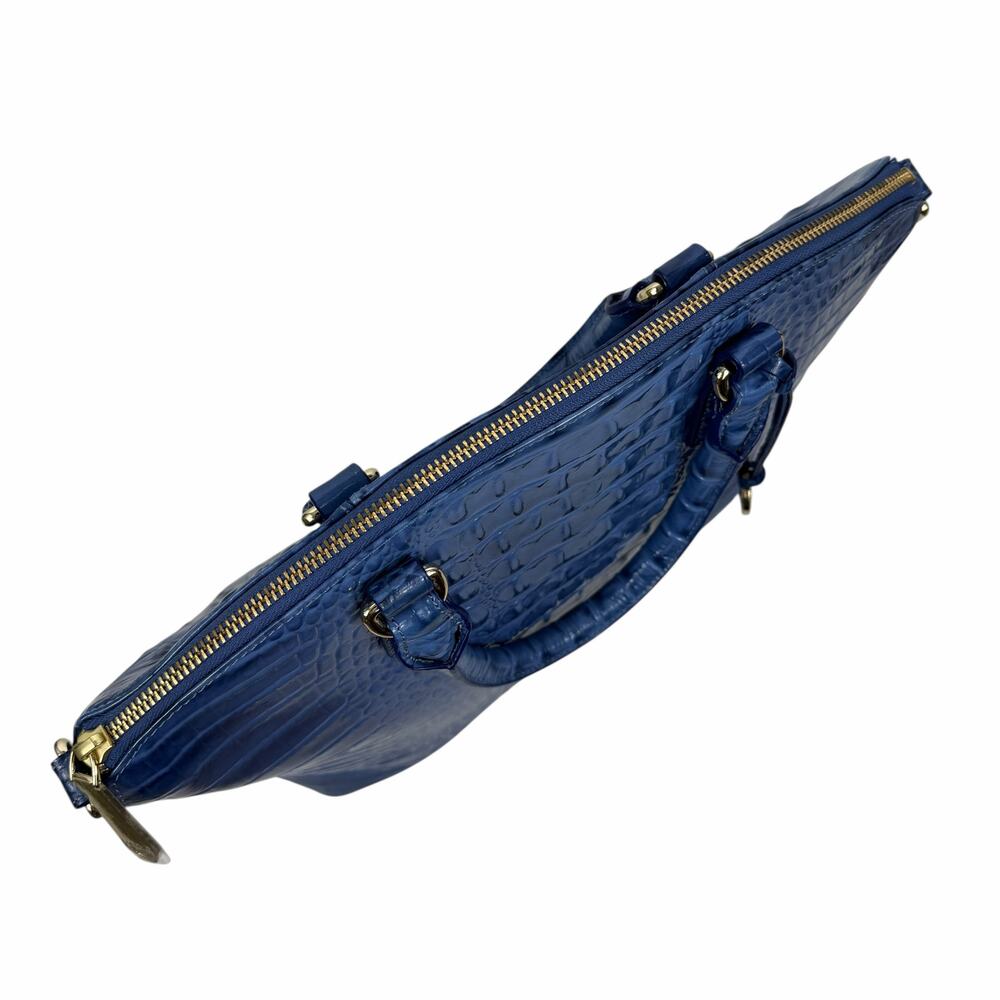 Brahmin Large Duxbury Satchel Bag Melbourne Irish Blue Leather Croc - Picture 11 of 15